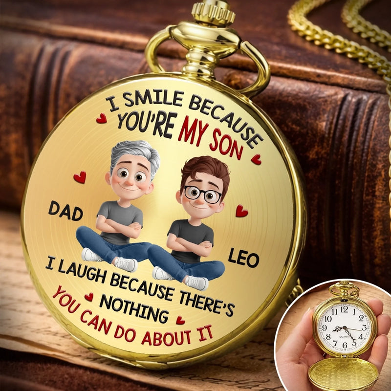 Custom Pocket Watch - Personalized Birthday Gifts For Son - Watching You Grow Makes Me Proud