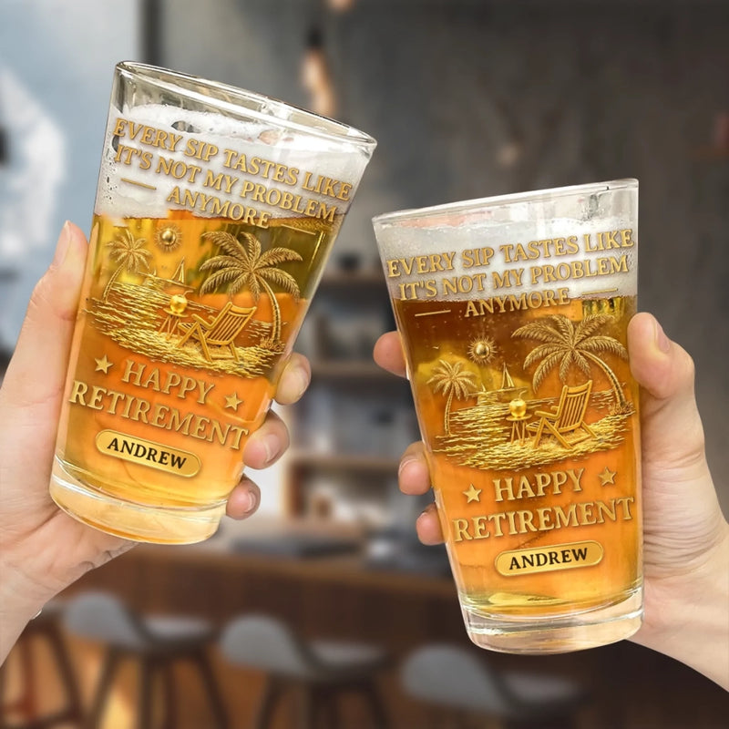 Custom Beer Glass - Personalized Retirement Gifts For Women, Men - Cheers To A Life Well Earned