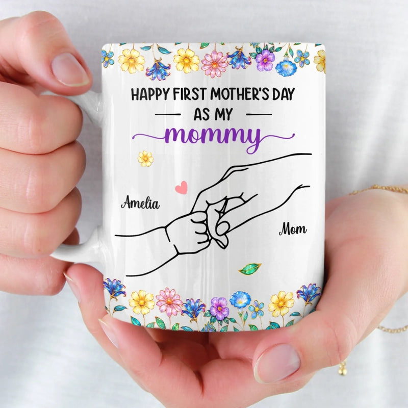 Custom Mug - Personalized Mother's Day, Baby Shower, Gender Reveal Gifts For New Moms, Wife, Daughter - The Sweetest Little Hand To Hold