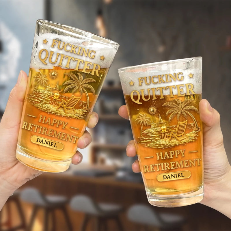 Custom Beer Glass - Personalized Retirement Gifts For Women, Men - The Best Is Yet To Pour