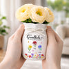 Custom Flower Vase With Ribbon - Personalized Mother's Day Birthday Gifts For Mom, Grandma - Love Grows Wild With Grandkids