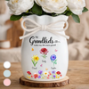 Custom Flower Vase With Ribbon - Personalized Mother's Day Birthday Gifts For Mom, Grandma - Love Grows Wild With Grandkids