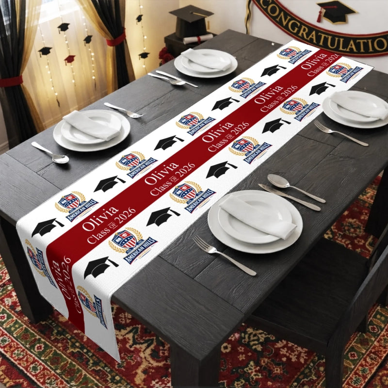 Custom Photo Table Runner - Personalized Graduation Gifts For Him, Her - The Journey Begins Today
