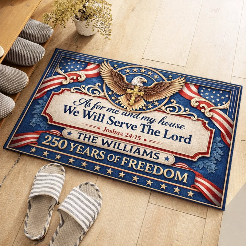 Custom Home Decor Decorative Mat - Personalized America 250th Anniversary Gifts For Mom, Dad, Brother, Sister, Kids - Stars Shine In Freedom Forever