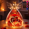 Custom Angel Glass Dome With Preserved Flowers - Personalized Mother's Day Birthday Gifts For Mom, Grandma - Grandma’s Love Blooms Forever
