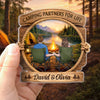 Custom Door Magnet - Personalized Anniversary Wedding Camping Gifts For Campers, Husband And Wife, Him And Her - Camping Partners For Life