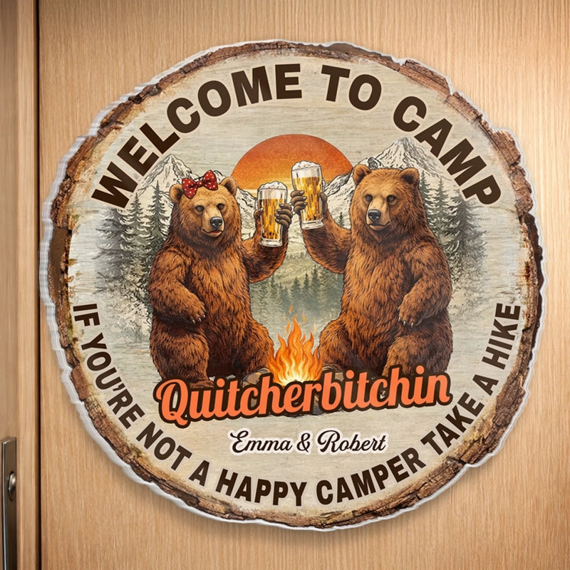 Custom Door Magnet - Personalized Anniversary Wedding Camping Gifts For Campers, Husband And Wife, Him And Her - Take A Hike