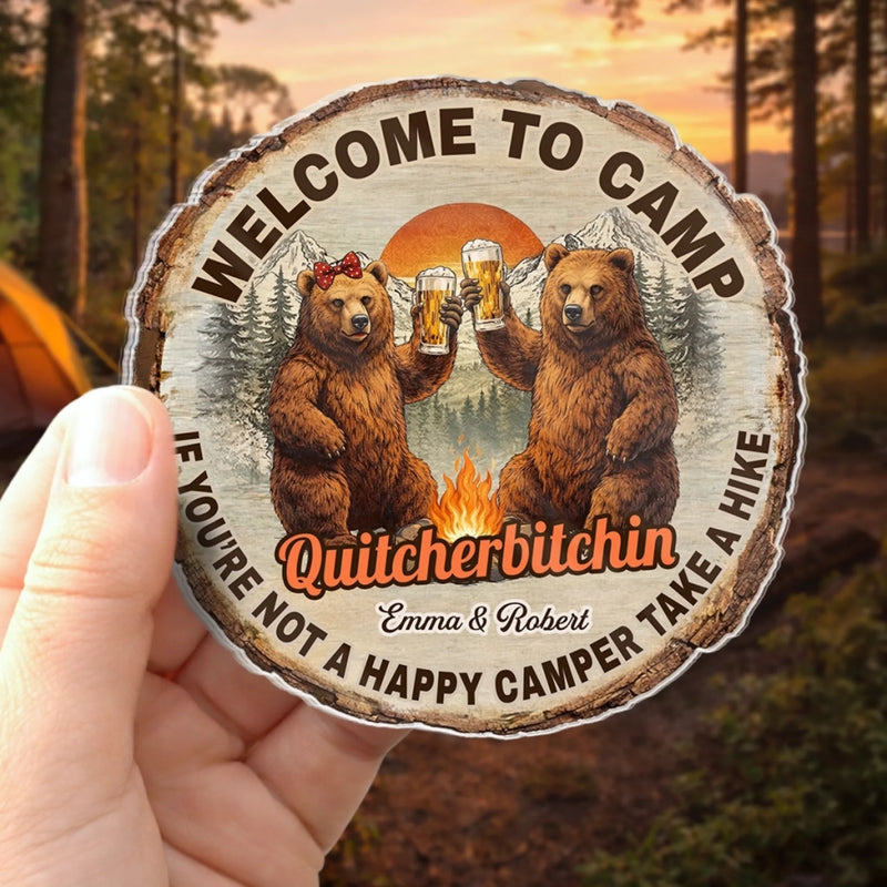 Custom Door Magnet - Personalized Anniversary Wedding Camping Gifts For Campers, Husband And Wife, Him And Her - Take A Hike