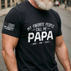 Custom Unisex T-Shirt With Design On Sleeve - Personalized Father's Day Birthday Gifts For Dad, Grandpa - Dad Life Best Life