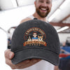 Custom Vintage Washed Denim Baseball Cap - Personalized Mother's Day, Father's Day Gifts For Dog Lovers, Dog Dad And Mom - Love Comes With Fur