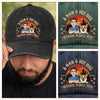 Custom Vintage Washed Denim Baseball Cap - Personalized Mother's Day, Father's Day Gifts For Dog Lovers, Dog Dad And Mom - My Pet My Happy Place