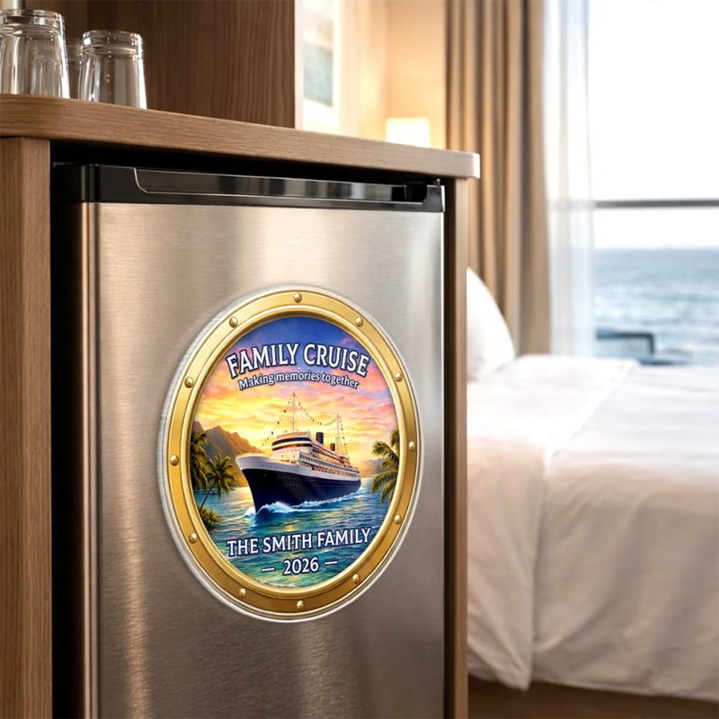 Custom Cruise Ship Door Magnet - Personalized Summer Vacation And Travel Gifts For Mom, Dad, Brother, Sister, Kids - Making Waves With The Ones We Love
