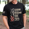 Custom Unisex T-Shirt With Design On Sleeve - Personalized Father's Day Birthday Gifts For Dad, Grandpa - Strength Of A Father