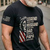Custom Unisex T-Shirt With Design On Sleeve - Personalized Father's Day Birthday Gifts For Dad, Grandpa - Strength Of A Father
