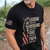 Custom Unisex T-Shirt With Design On Sleeve - Personalized Father's Day Birthday Gifts For Dad, Grandpa - Strength Of A Father