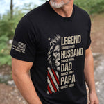 Custom Unisex T-Shirt With Design On Sleeve - Personalized Father's Day Birthday Gifts For Dad, Grandpa - Strength Of A Father