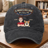 Custom Vintage Washed Denim Baseball Cap - Personalized Father's Day Gifts For Dog Lovers, Dog Dad And Mom - Certified Dog Dad