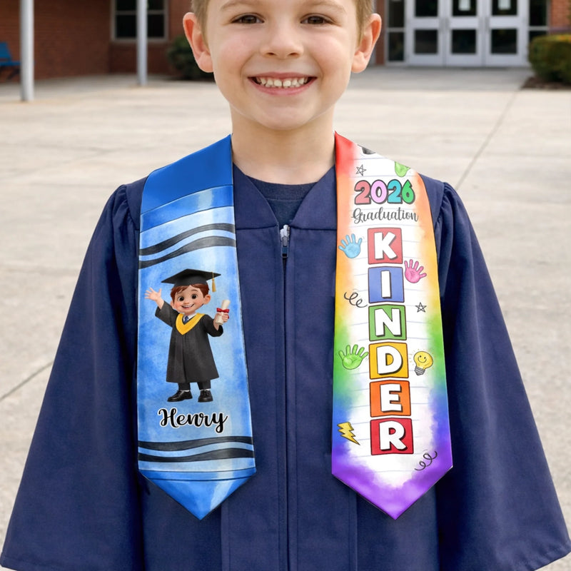 Custom Kids Graduation Stole - Personalized Graduation Gifts For Kids - Small Steps Big Achievements