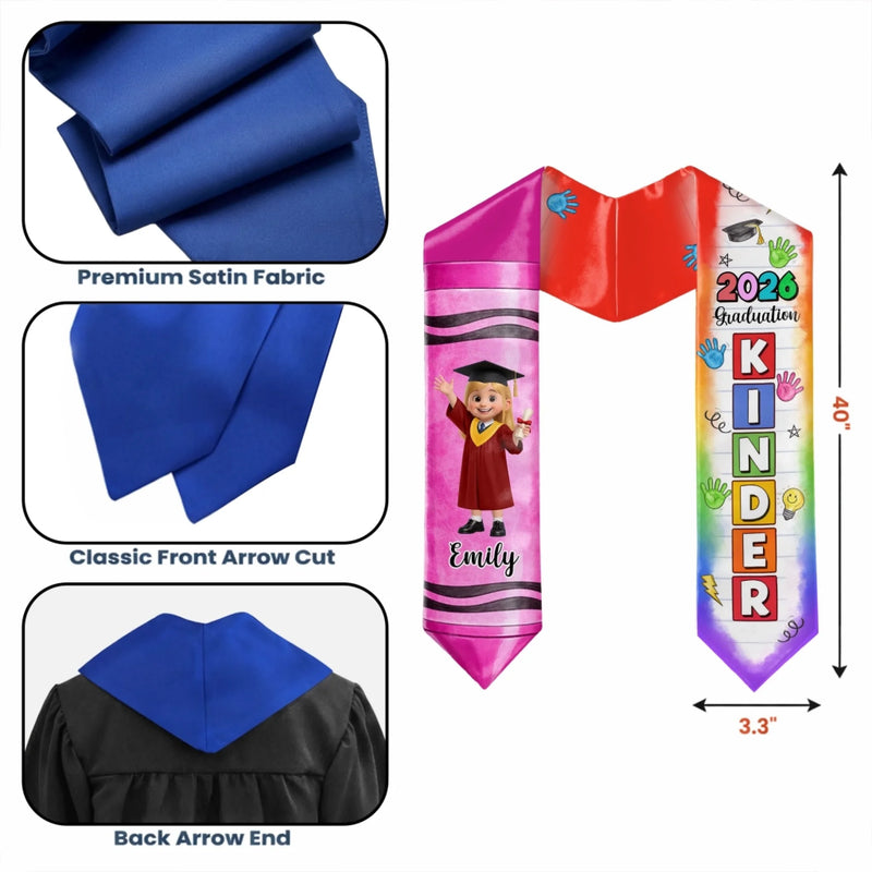 Custom Kids Graduation Stole - Personalized Graduation Gifts For Kids - Small Steps Big Achievements