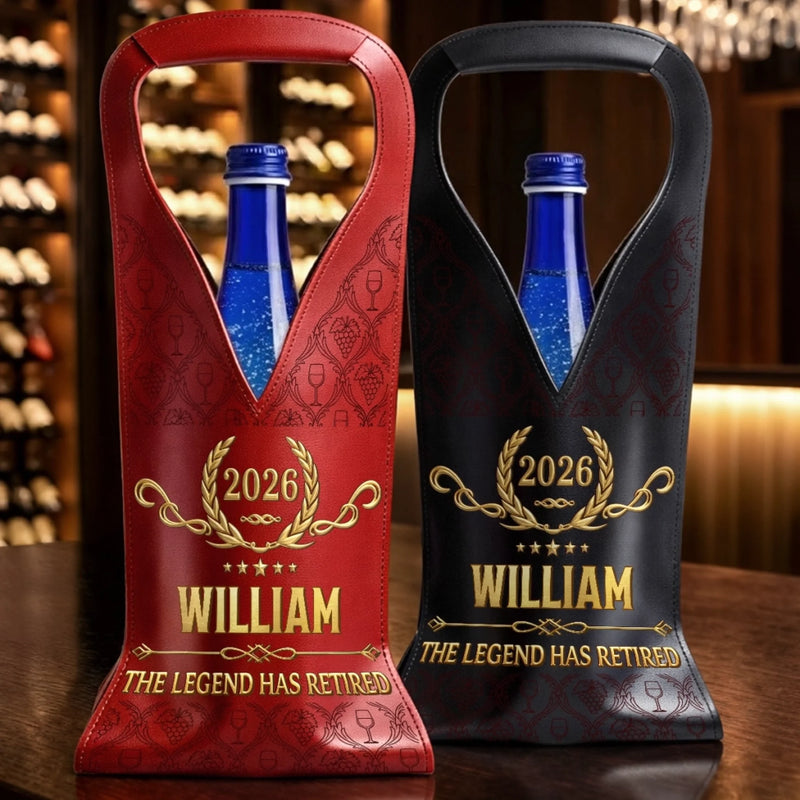Custom Leather Wine Bag - Personalized Retirement Gifts For Women, Men - Retirement Looks Good On You