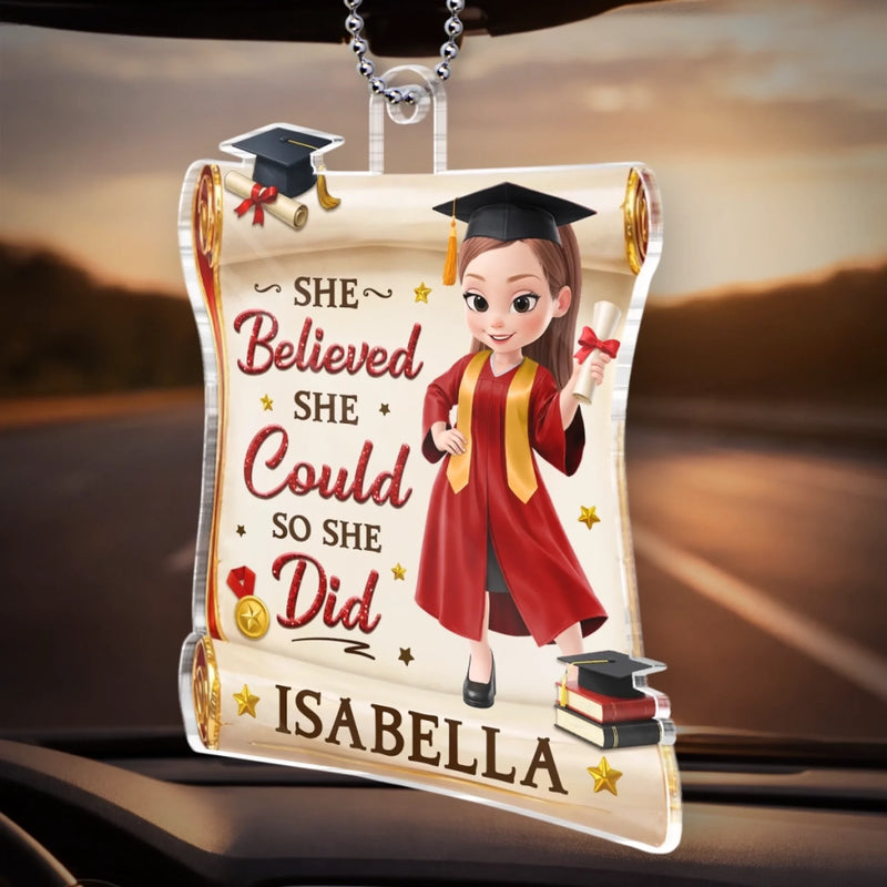 Custom Acrylic Car Ornament - Personalized Graduation Gifts For Him, Her - From Late Nights To Bright Futures