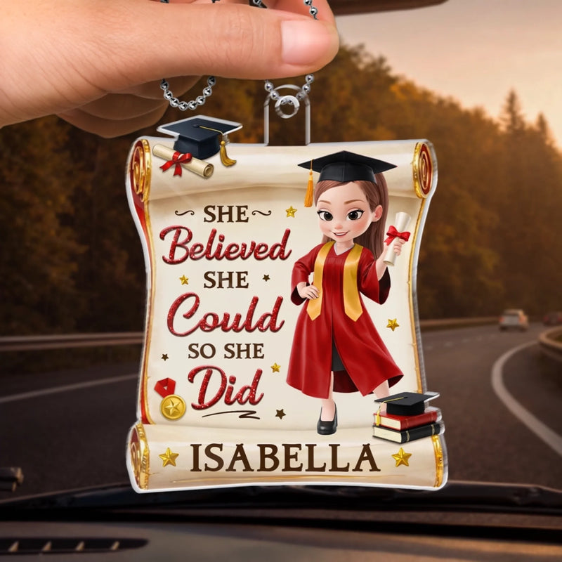 Custom Acrylic Car Ornament - Personalized Graduation Gifts For Him, Her - From Late Nights To Bright Futures