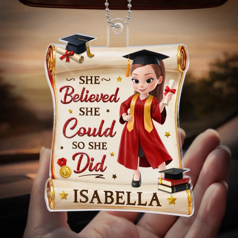 Custom Acrylic Car Ornament - Personalized Graduation Gifts For Him, Her - From Late Nights To Bright Futures