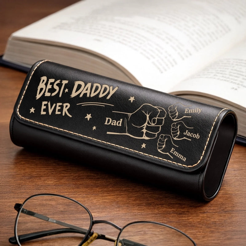 Custom PU Leather Eyeglass Case - Personalized Father's Day Birthday Gifts For Dad, Grandpa - Certified Dad Legend