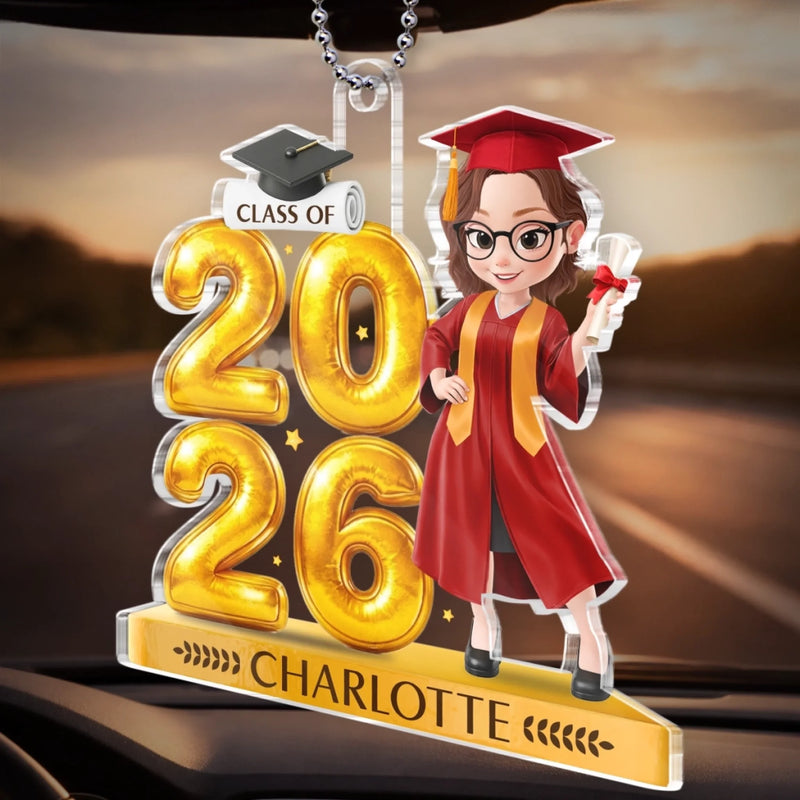 Custom Acrylic Car Ornament - Personalized Graduation Gifts For Him, Her - Welcome To A Bright Futures