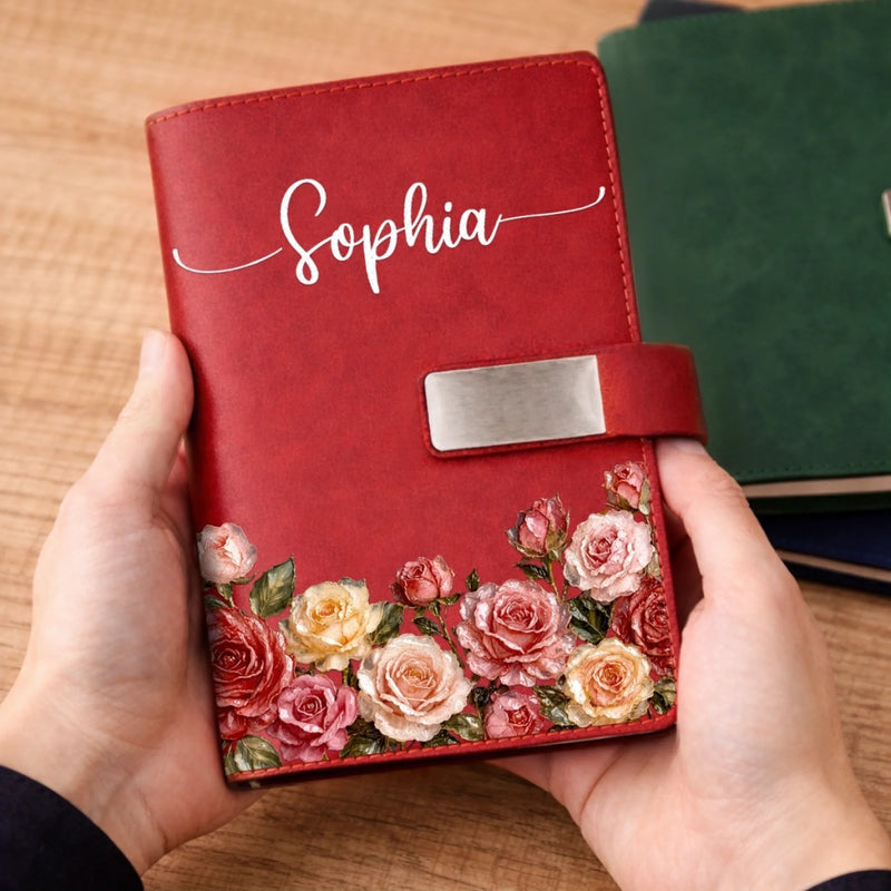 Custom Birth Month Flower Notebook Set - Personalized Birthday Gifts For Besties, Sisters, BFF, Family, Yourself - Proud Of My Own Journey