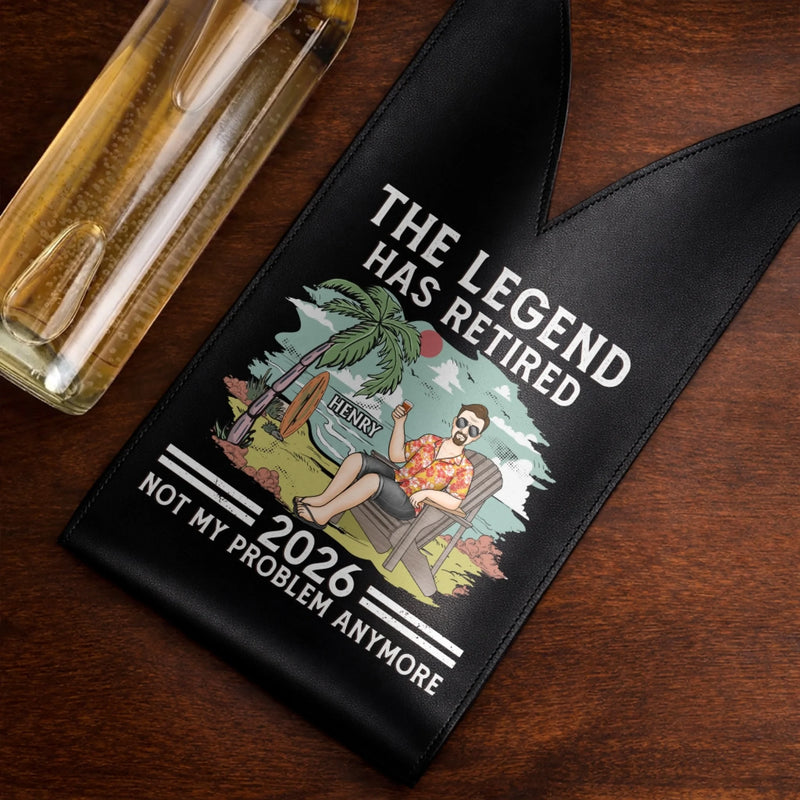 Custom Leather Wine Bag - Personalized Retirement Gifts For Women, Men - Relax, You’ve Earned It