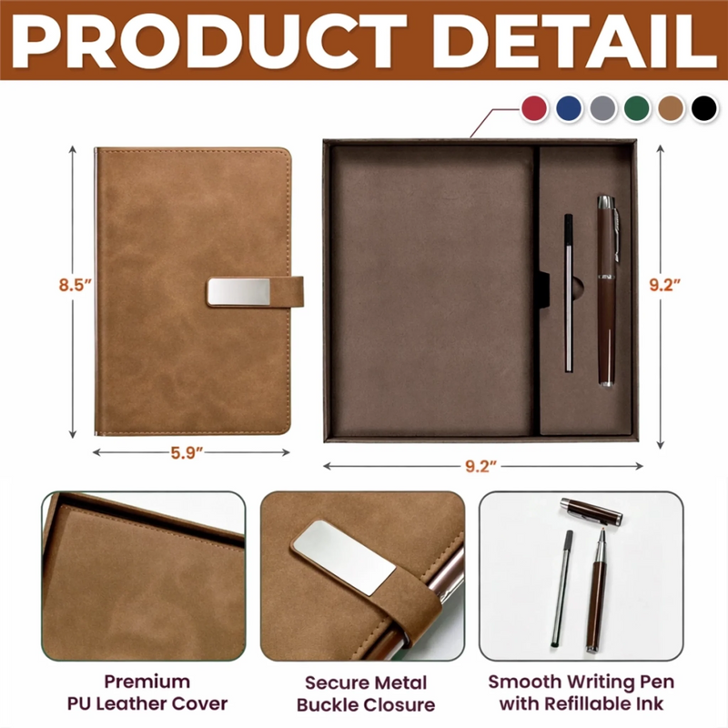 Custom PU Leather Notebook -  Personalized Graduation Gifts For Him, Her - Make Every Page Count