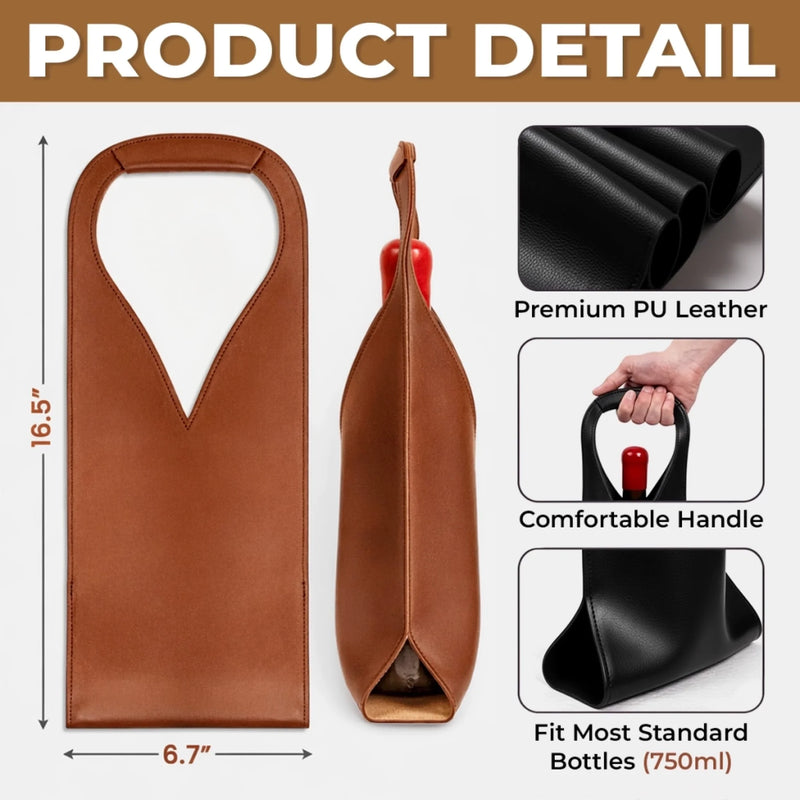 Custom Leather Wine Bag - Personalized Retirement Gifts For Women, Men - Living The Dream Every Day
