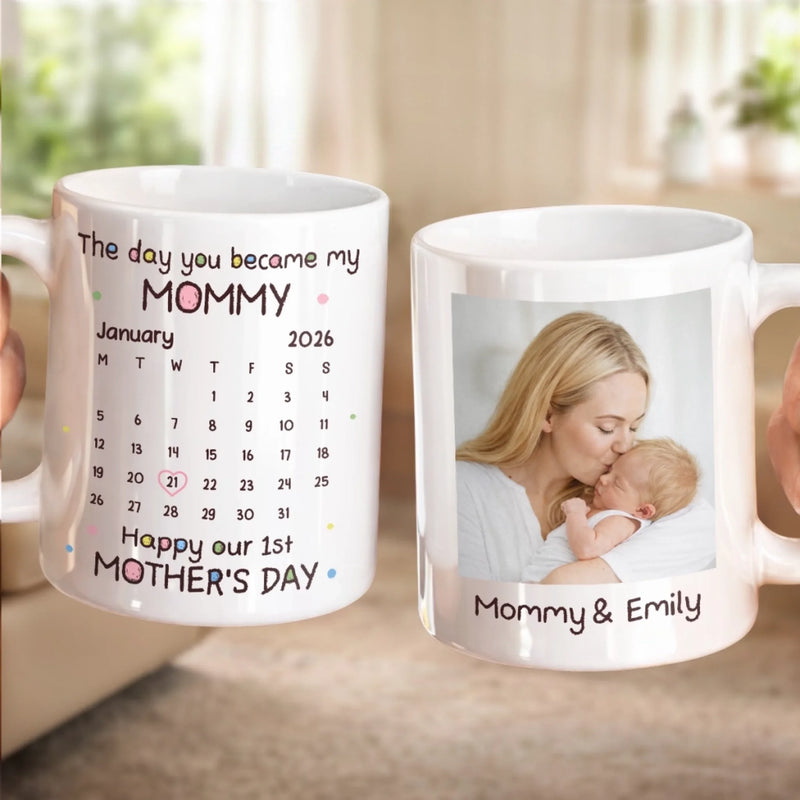 Custom Photo Mug - Personalized Mother's Day, Baby Shower, Gender Reveal Gifts For New Moms, Wife, Daughter - A Beautiful Beginning To Motherhood