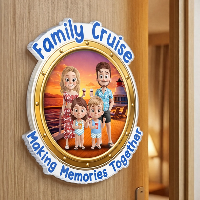 Custom Cruise Ship Door Magnet - Personalized Summer Vacation And Travel Gifts For Mom, Dad, Brother, Sister, Kids - Summer Days With My Favorite People