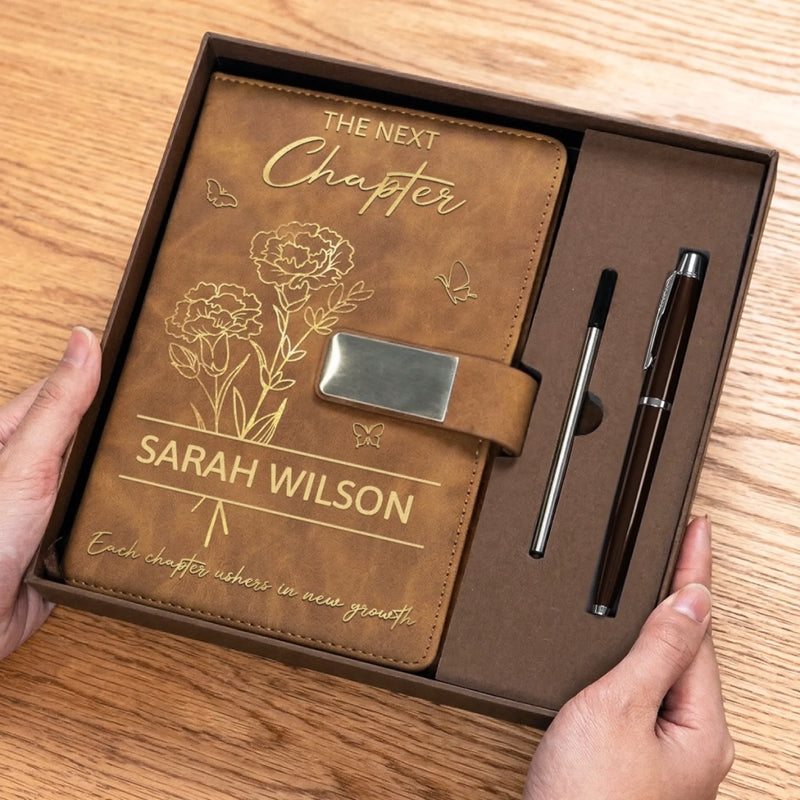 Custom PU Leather Notebook - Personalized Graduation Gifts For Him, Her - Made It Through, Ready For More