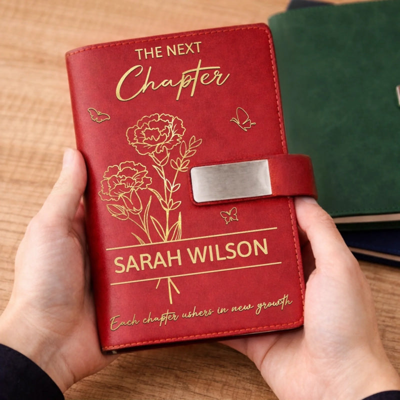 Custom PU Leather Notebook - Personalized Graduation Gifts For Him, Her - Made It Through, Ready For More