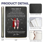 Custom Leather Writing Journal - Personalized Graduation Gifts For Daughter, Son - Dreams Achieved, Future Ahead