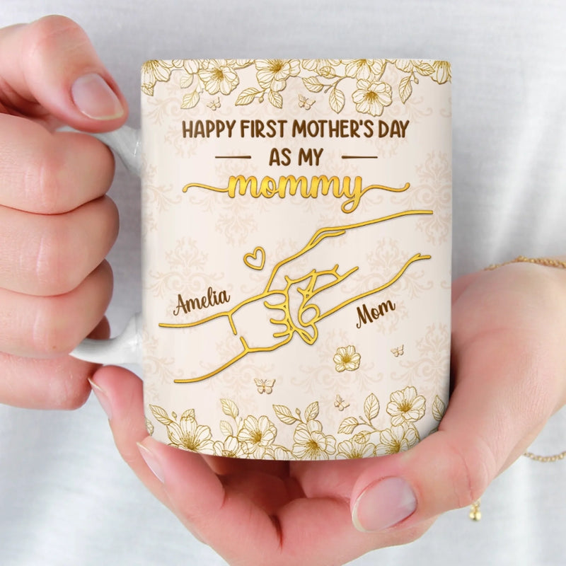 Custom Mug - Personalized Mother's Day, Baby Shower, Gender Reveal Gifts For New Moms, Wife, Daughter - Tiny Hands Big Love