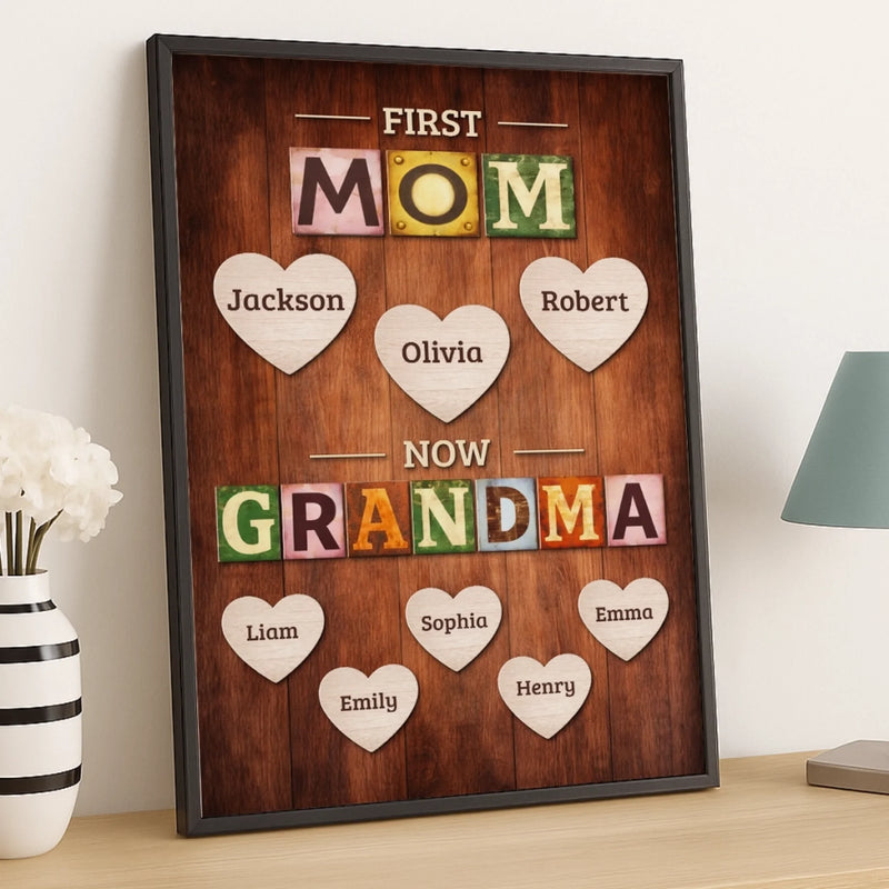Custom Vertical Poster - Personalized Mother's Day Birthday Gifts For Mom, Grandma - From Mom To Grandma