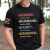 Custom Unisex T-Shirt With Design On Sleeve - Personalized Father's Day Birthday Gifts For Dad, Grandpa - Top Dad Energy