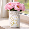 Custom Long Distance Flower Vase With Ribbon - Personalized Best Friend Birthday Gifts For Women, Besties, Sisters, BFF - Wish You Lived Next Door