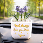 Custom Glass Everlasting Tulips - Personalized Mother's Day Gifts For Mom, Grandma - Forever Your Little Girl