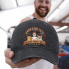 Custom Vintage Washed Denim Baseball Cap - Personalized Mother's Day, Father's Day Gifts For Dog Cat Lovers, Dog Dad And Mom, Cat Owners - Love Grows With Paws