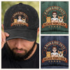 Custom Vintage Washed Denim Baseball Cap - Personalized Mother's Day, Father's Day Gifts For Dog Cat Lovers, Dog Dad And Mom, Cat Owners - Love Grows With Paws
