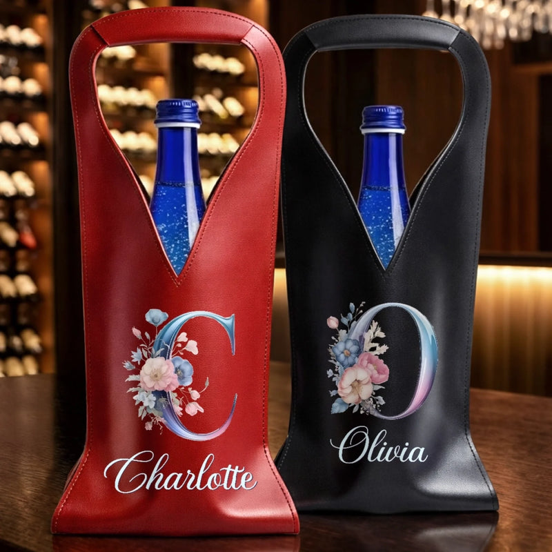 Custom Leather Wine Bag - Personalized Best Friend Birthday Gifts For Women, Besties, Sisters, BFF - Our Letters, Our Story