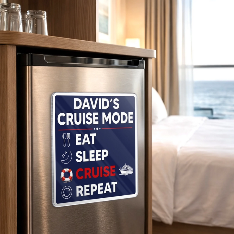 Custom Cruise Ship Door Magnet - Personalized Summer Vacation And Travel Gifts For Mom, Dad, Brother, Sister, Kids - Family Cruise Mode On