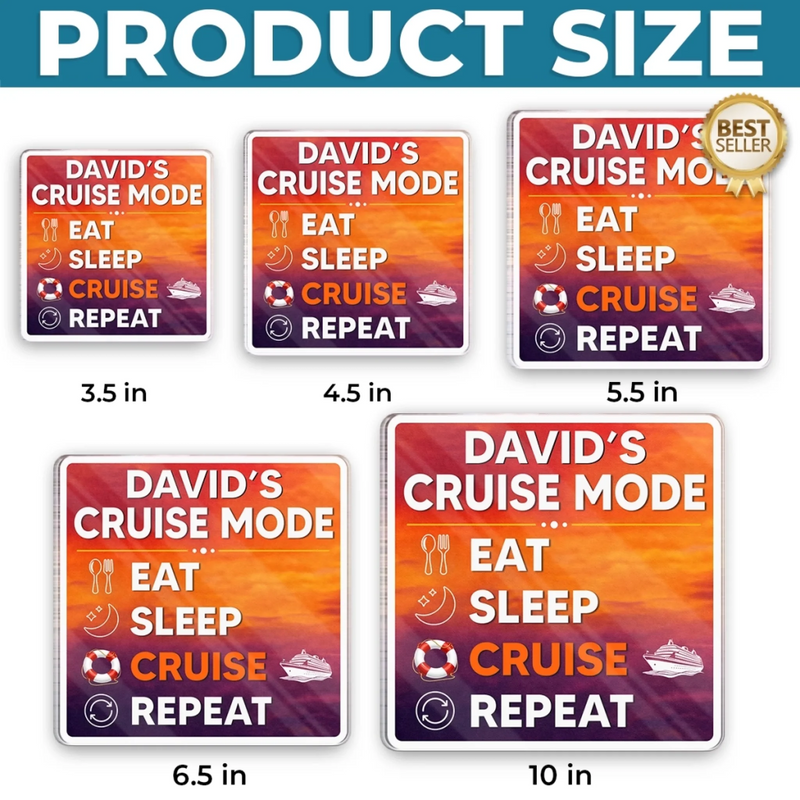 Custom Cruise Ship Door Magnet - Personalized Summer Vacation And Travel Gifts For Mom, Dad, Brother, Sister, Kids - Family Cruise Mode On