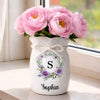 Custom Flower Vase With Ribbon - Personalized Best Friend Birthday Gifts For Women, Besties, Sisters, BFF - A Floral Touch Of You
