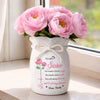 Custom Flower Vase With Ribbon - Personalized Best Friend Birthday Gifts For Women, Besties, Sisters, BFF - A Sister’s Love Stays Forever